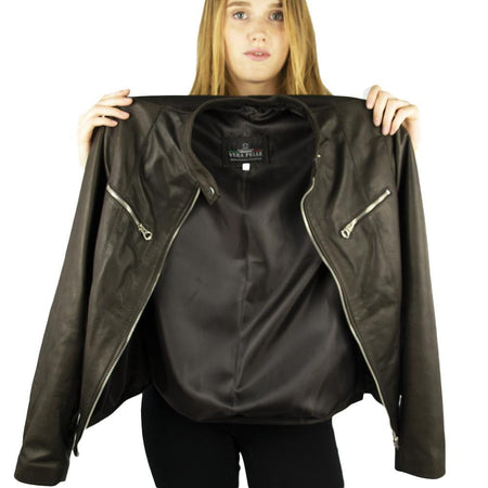 Jacket in Real Leather (Simple in Brown or Black).