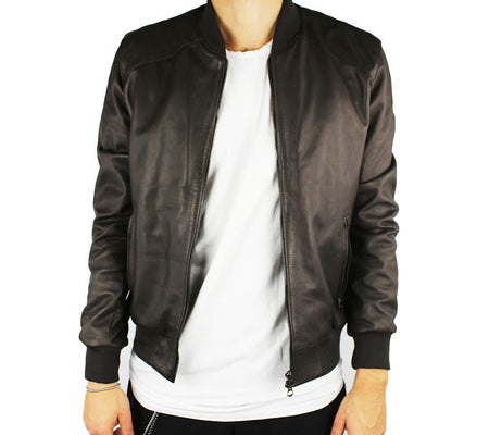 Jacket in Real Leather (Simple in Brown or Black).