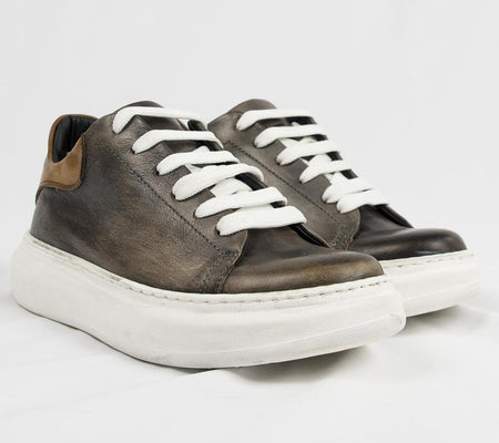 RAF 80175 SNEAKERS IN CHESTNUT & COGNAC.