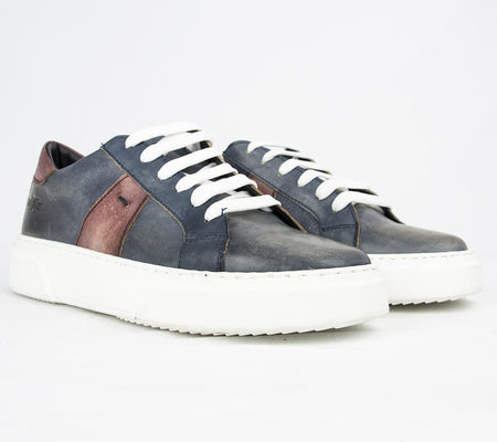 RAF80174 SNEAKERS IN DARK BLUE & HABANERO.