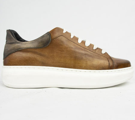 RAF 80175 SNEAKERS IN COGNAC & CHESTNUT.