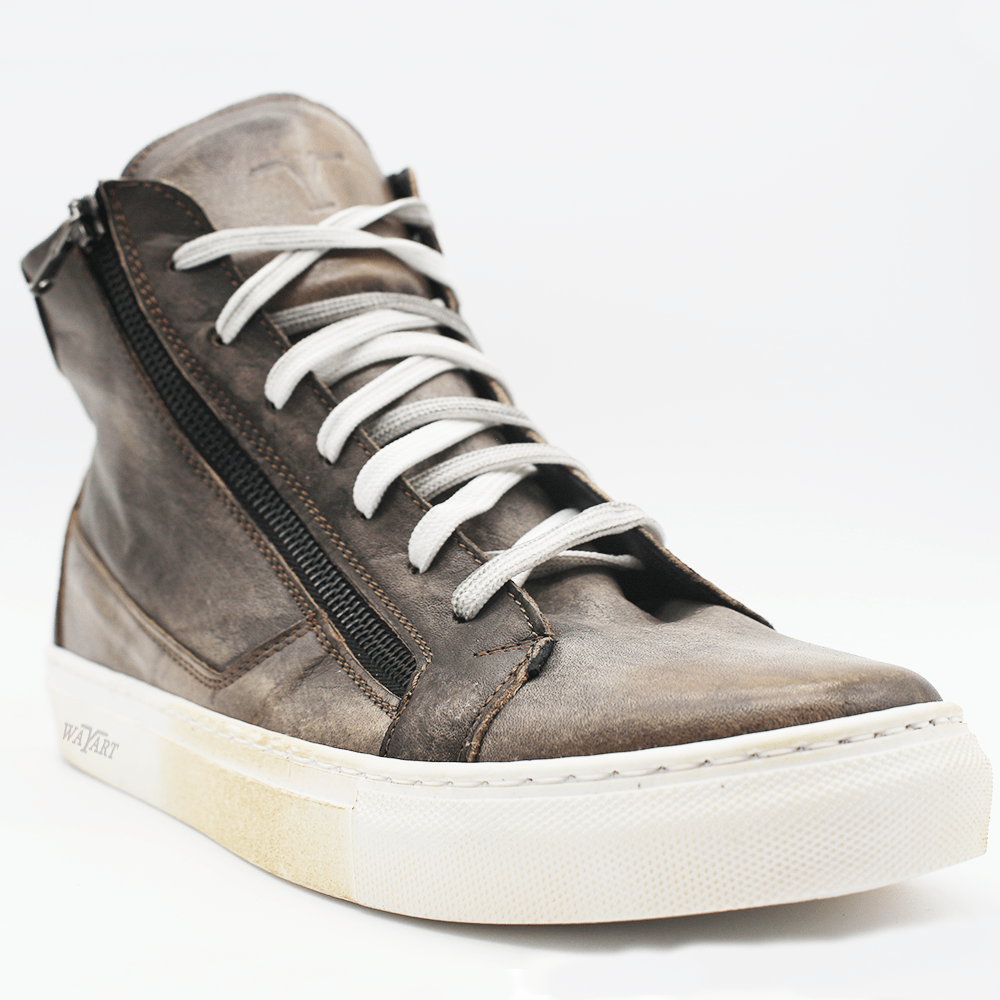 RAF80171 Grey washed sneaker+ double zip.